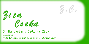 zita cseka business card